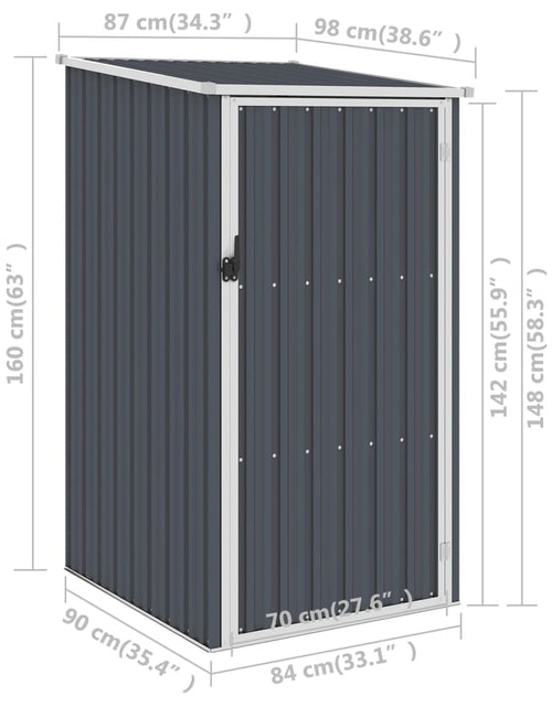 Загрузите изображение в средство просмотра галереи, Șopron de grădină, 87 x 98 x 159, antracit, oțel galvanizat Lando - Lando
