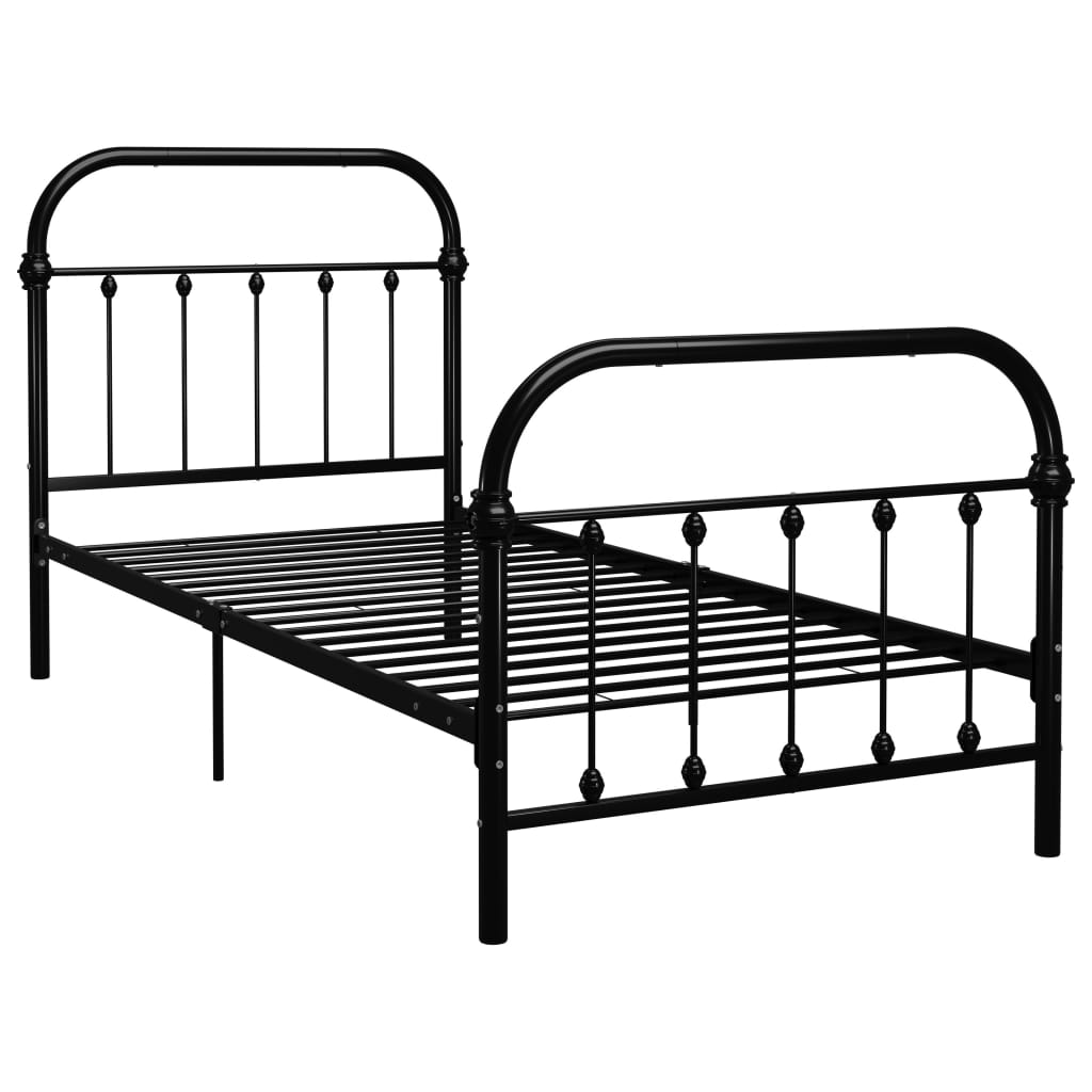 Cadru de pat, negru, 100 x 200 cm, metal - Lando