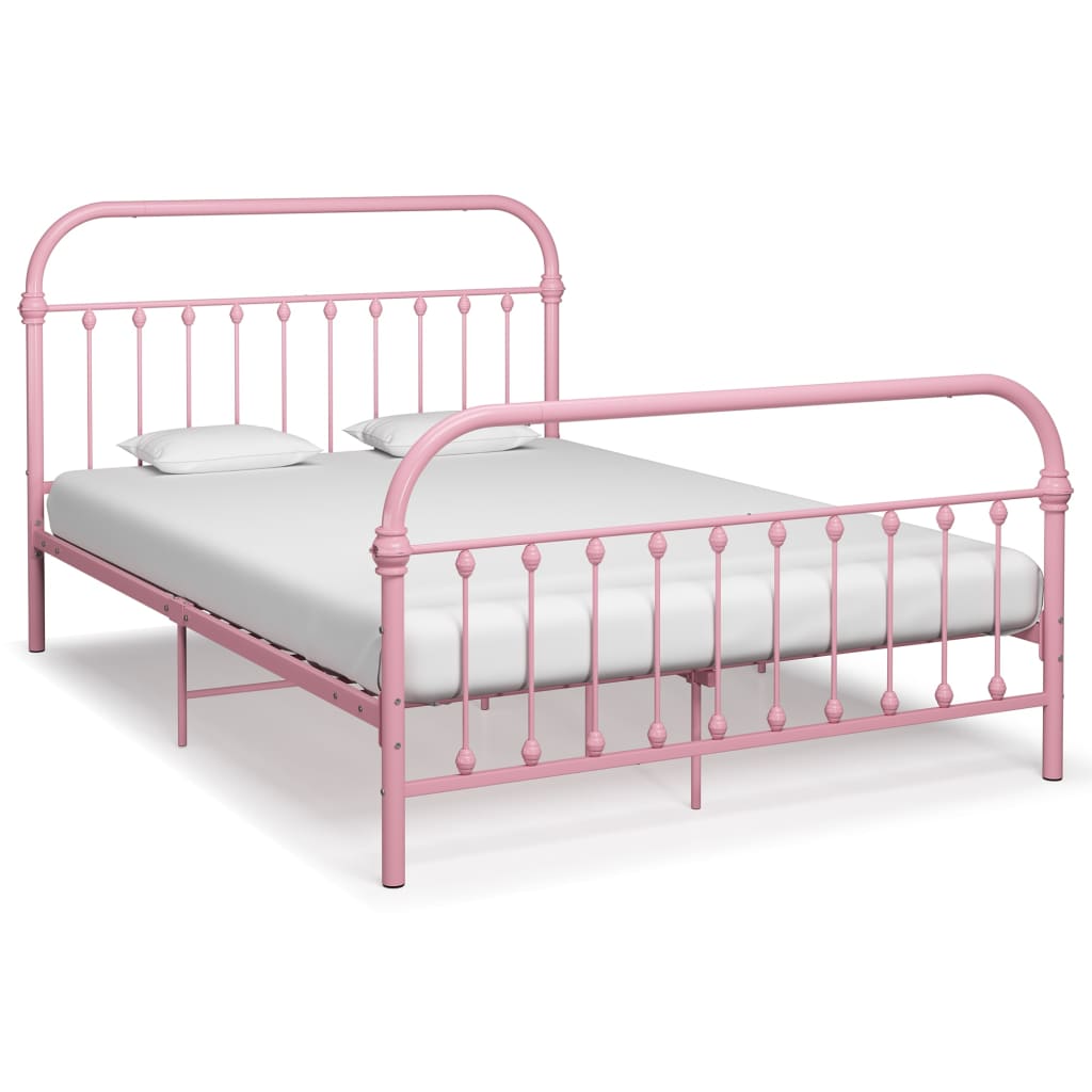 Cadru de pat, roz, 120 x 200 cm, metal - Lando