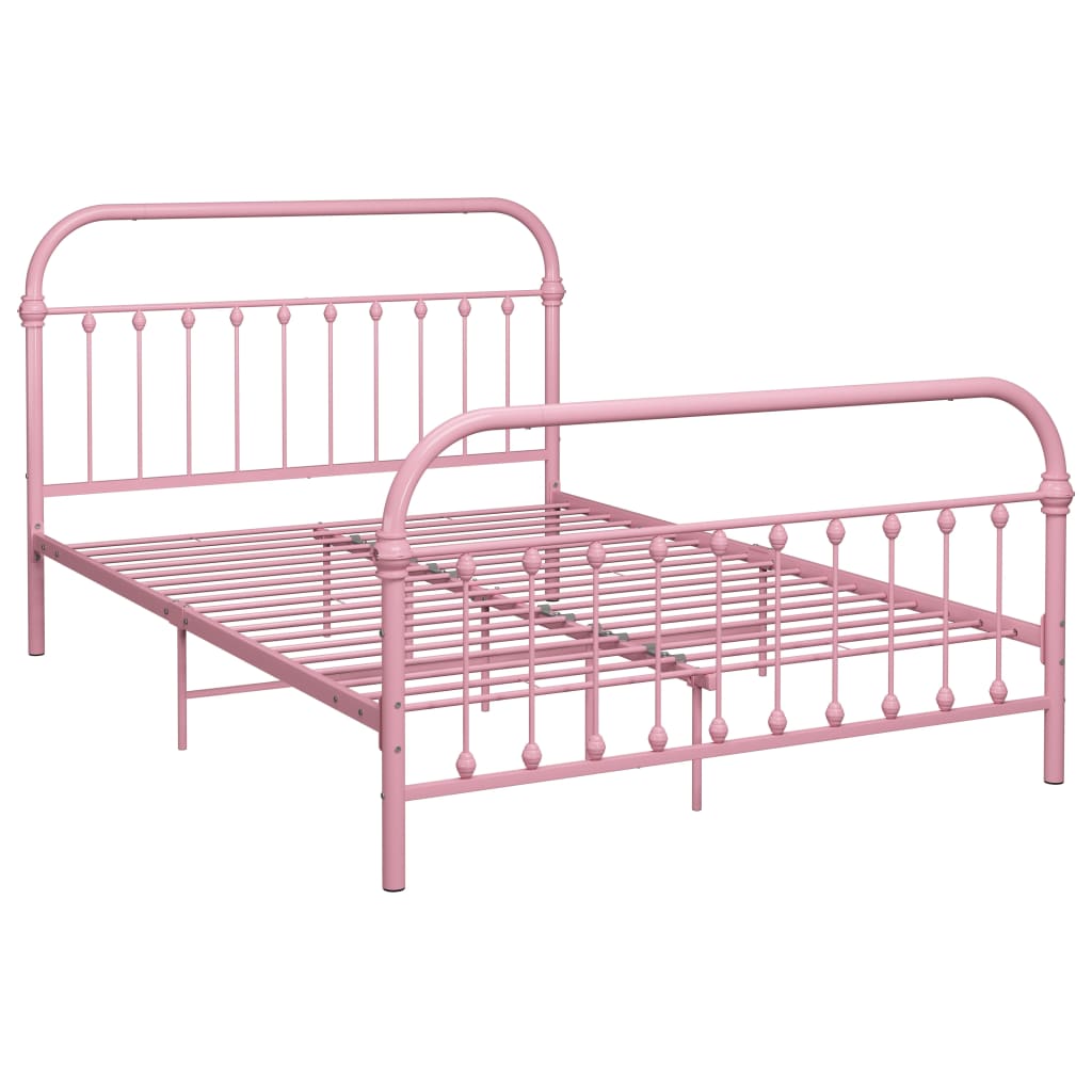 Cadru de pat, roz, 120 x 200 cm, metal - Lando
