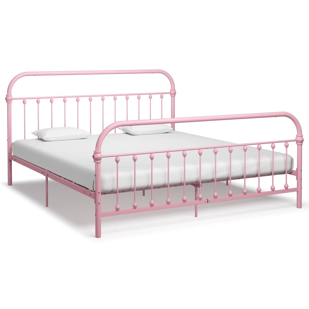 Cadru de pat, roz, 180 x 200 cm, metal - Lando