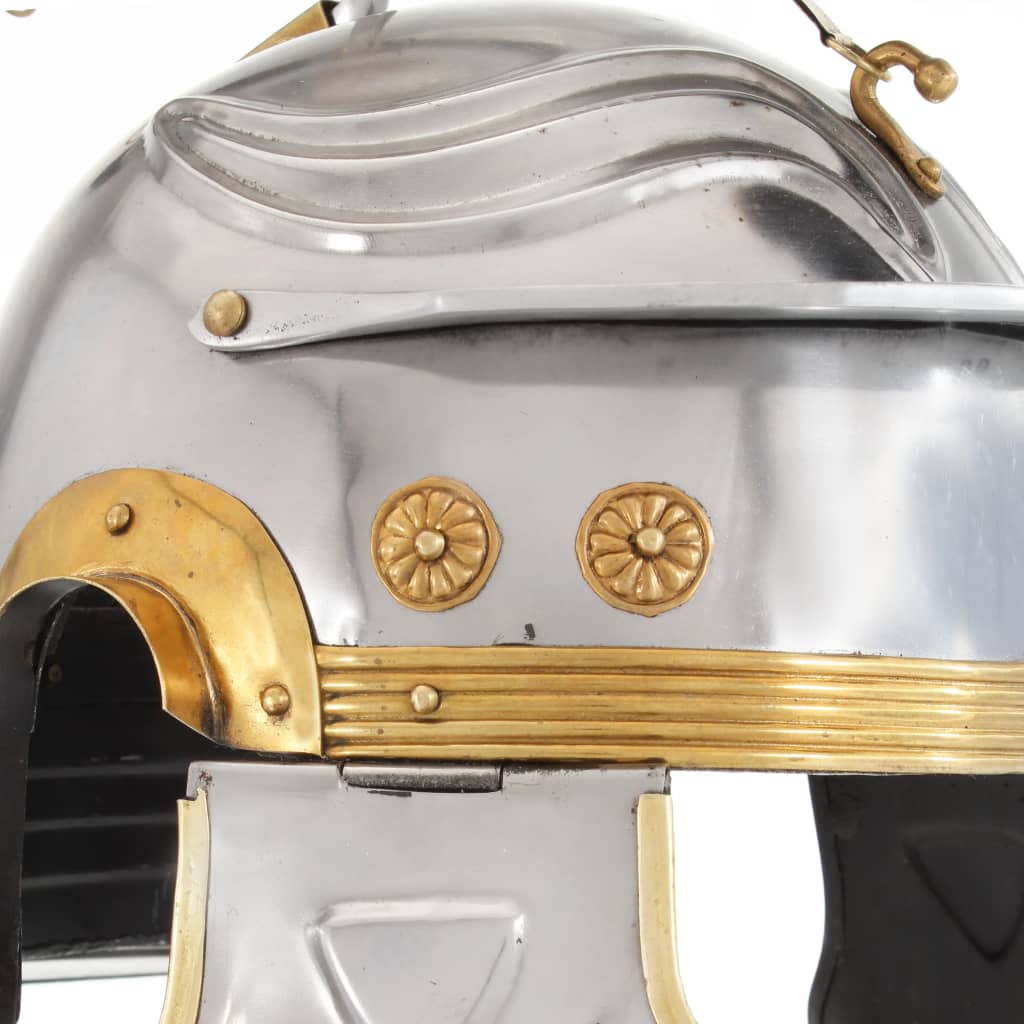 Coif soldat roman aspect antic, joc roluri, argintiu, oțel - Lando
