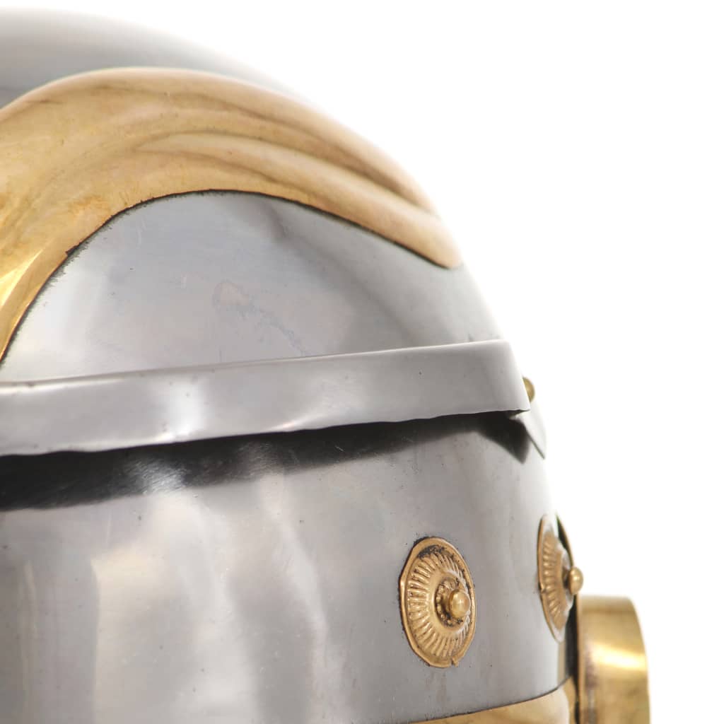 Coif soldat roman aspect antic, jocuri roluri, argintiu, oțel - Lando