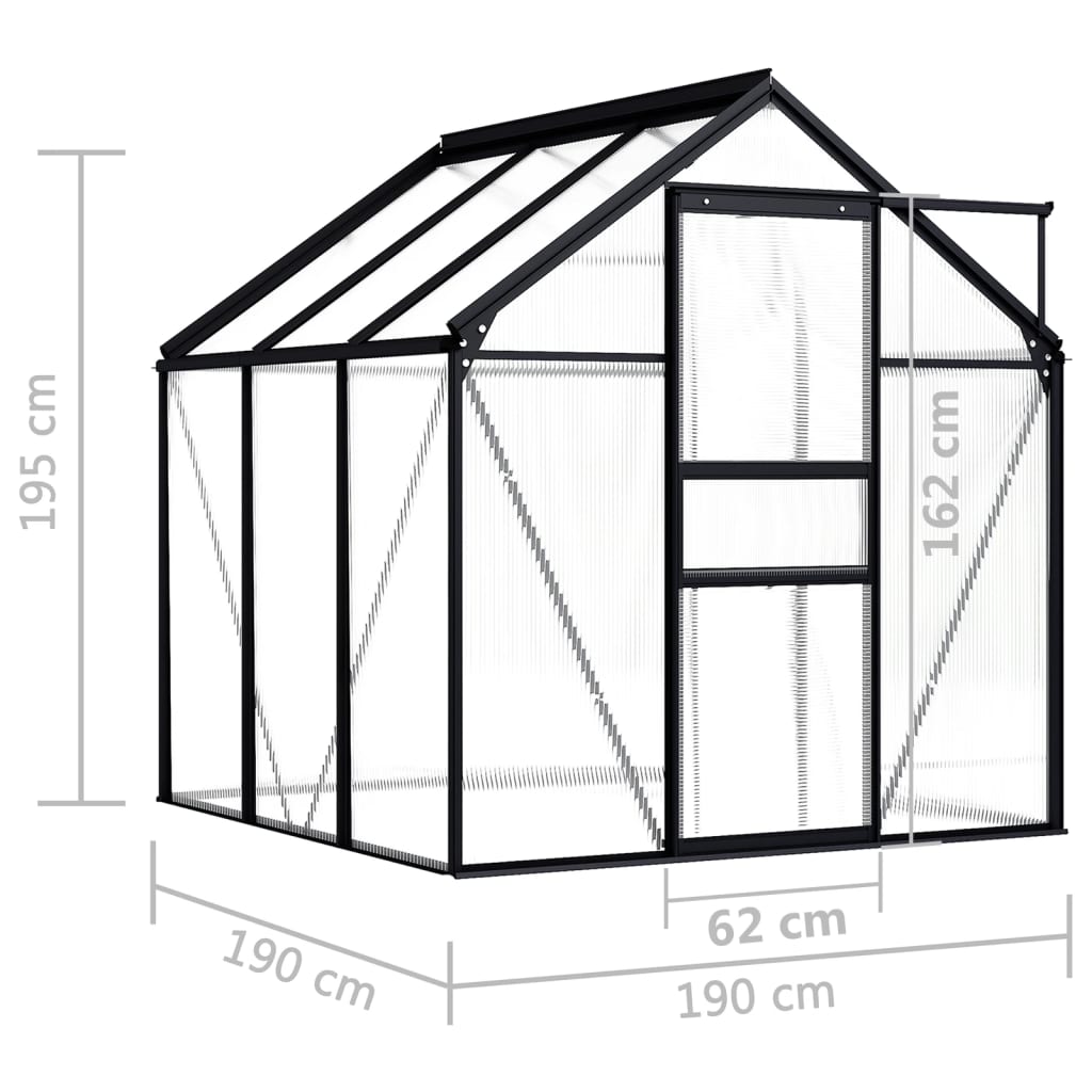 Seră, antracit, 3,61 m², aluminiu Lando - Lando