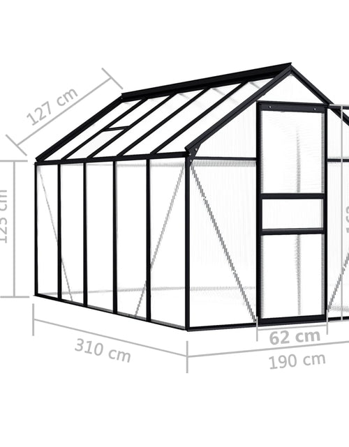 Încărcați imaginea în vizualizatorul Galerie, Seră, antracit, 5,89 m², aluminiu Lando - Lando
