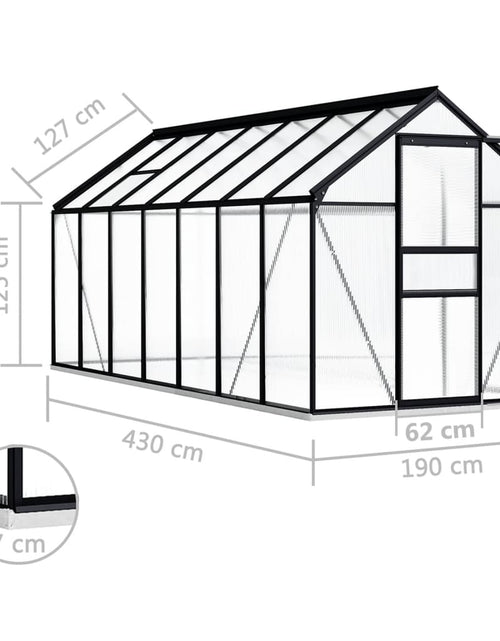 Încărcați imaginea în vizualizatorul Galerie, Seră cu cadru de bază, antracit, 8,17 m², aluminiu Lando - Lando
