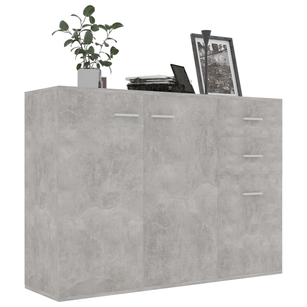 Servantă, gri beton, 105 x 30 x 75 cm, PAL - Lando