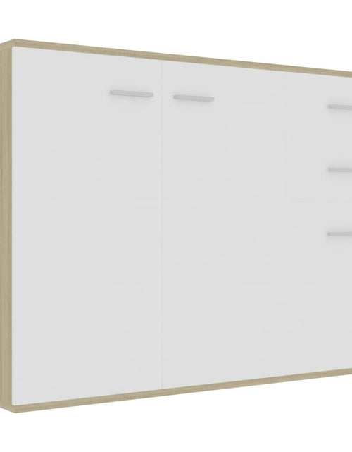 Загрузите изображение в средство просмотра галереи, Servantă, alb și stejar sonoma, 105x30x75 cm, PAL - Lando
