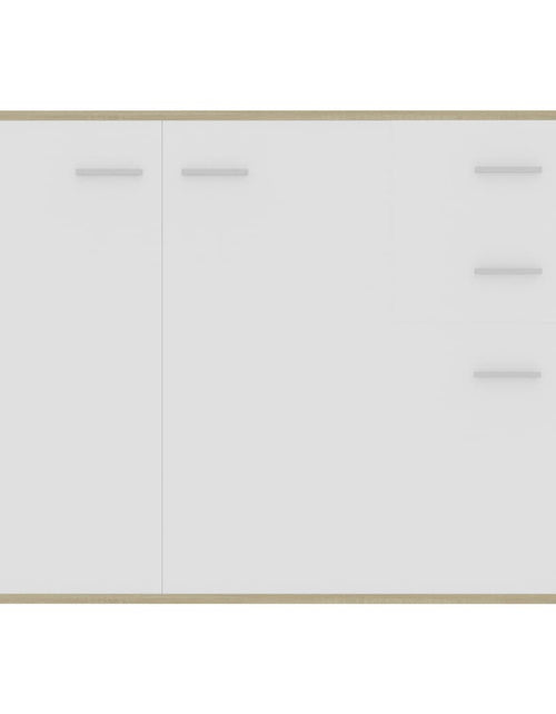 Încărcați imaginea în vizualizatorul Galerie, Servantă, alb și stejar sonoma, 105x30x75 cm, PAL - Lando

