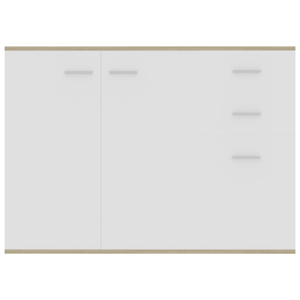 Servantă, alb și stejar sonoma, 105x30x75 cm, PAL - Lando