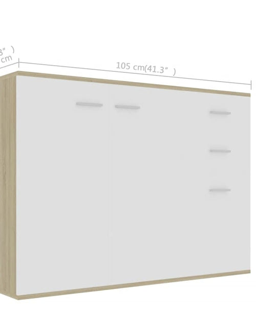 Загрузите изображение в средство просмотра галереи, Servantă, alb și stejar sonoma, 105x30x75 cm, PAL - Lando
