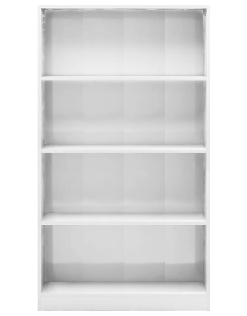 Încărcați imaginea în vizualizatorul Galerie, Bibliotecă cu 4 rafturi, alb extralucios, 80x24x142 cm, PAL Lando - Lando
