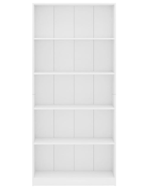 Загрузите изображение в средство просмотра галереи, Bibliotecă cu 5 rafturi, alb, 80 x 24 x 175 cm, PAL Lando - Lando
