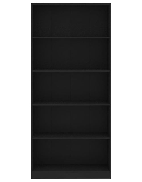 Încărcați imaginea în vizualizatorul Galerie, Bibliotecă cu 5 rafturi, negru, 80x24x175 cm, PAL Lando - Lando
