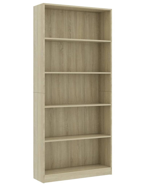 Загрузите изображение в средство просмотра галереи, Bibliotecă cu 5 rafturi, stejar sonoma, 80x24x175 cm, PAL - Lando
