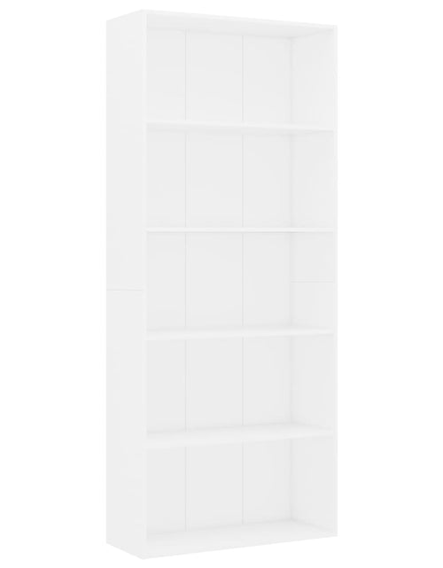 Încărcați imaginea în vizualizatorul Galerie, Bibliotecă cu 5 rafturi, alb, 80 x 30 x 189 cm, PAL Lando - Lando
