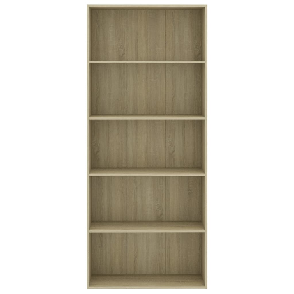 Bibliotecă cu 5 rafturi, stejar Sonoma, 80 x 30 x 189 cm, PAL - Lando