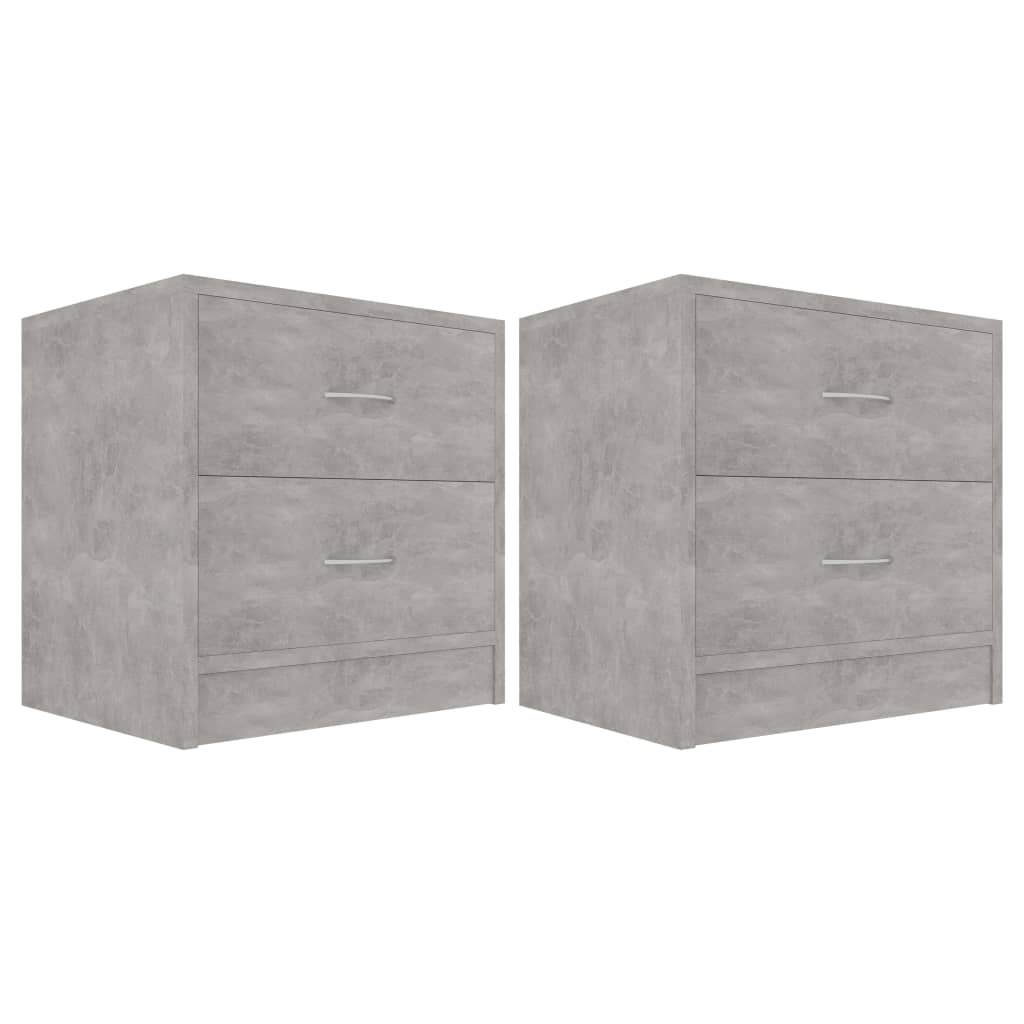 Noptiere, 2 buc., gri beton, 40 x 30 x 40  cm, PAL - Lando