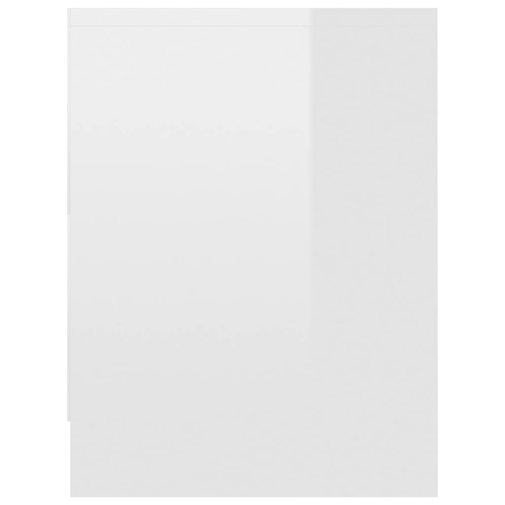 Noptieră, alb extralucios, 40 x 30 x 40 cm, PAL - Lando