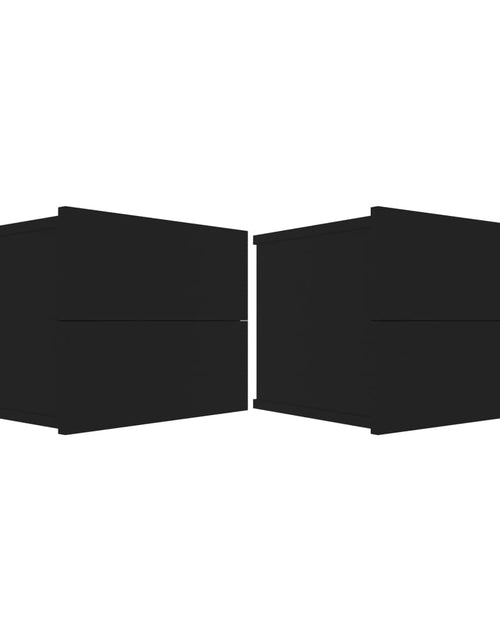 Încărcați imaginea în vizualizatorul Galerie, Noptiere, 2 buc., negru, 40 x 30 x 30 cm, PAL - Lando
