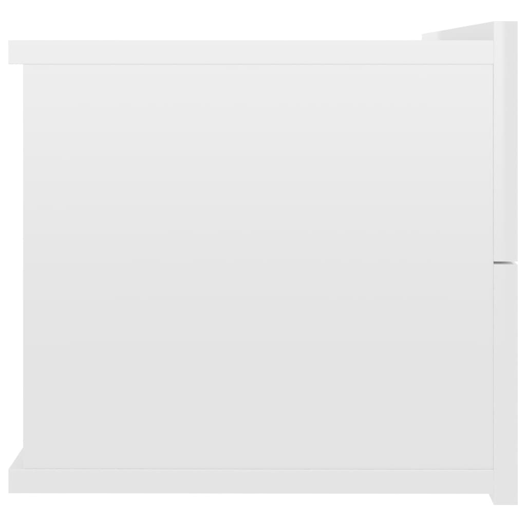 Noptieră, alb extralucios, 40 x 30 x 30 cm, PAL - Lando