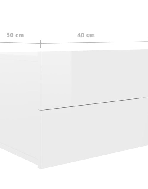 Загрузите изображение в средство просмотра галереи, Noptieră, alb extralucios, 40 x 30 x 30 cm, PAL - Lando
