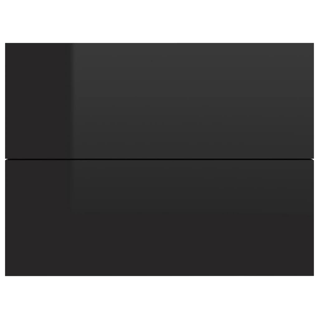Noptieră, negru extralucios, 40 x 30 x 30 cm, PAL - Lando