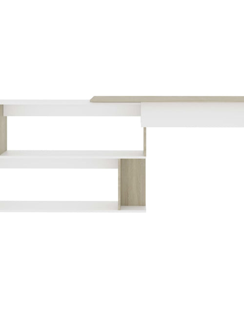 Încărcați imaginea în vizualizatorul Galerie, Birou de colț, alb și stejar Sonoma, 200 x 50 x 76 cm, PAL - Lando
