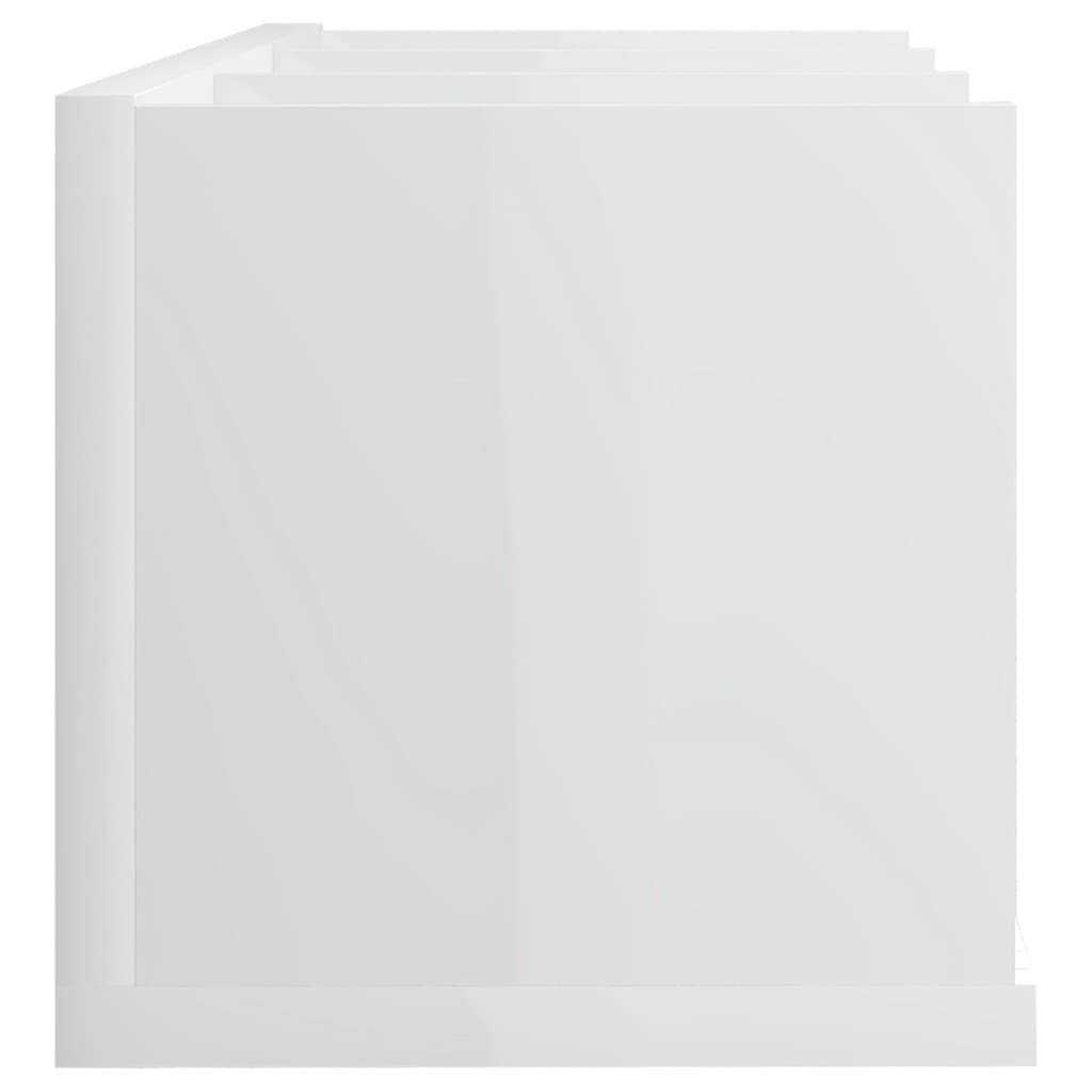 Raft de perete CD-uri, alb extralucios, 75 x 18 x 18 cm, PAL Lando - Lando