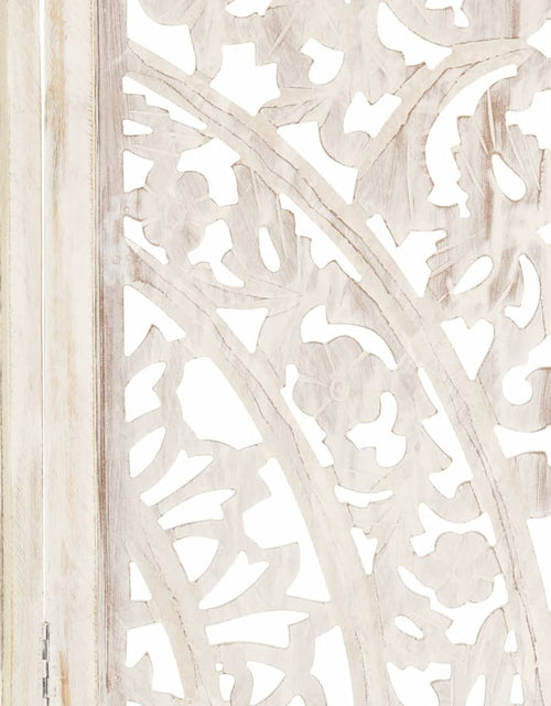 Încărcați imaginea în vizualizatorul Galerie, Paravan cameră sculptat manual 3 panouri alb 120x165 cm mango - Lando
