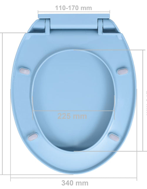 Загрузите изображение в средство просмотра галереи, Capac WC cu închidere silențioasă, albastru, oval Lando - Lando
