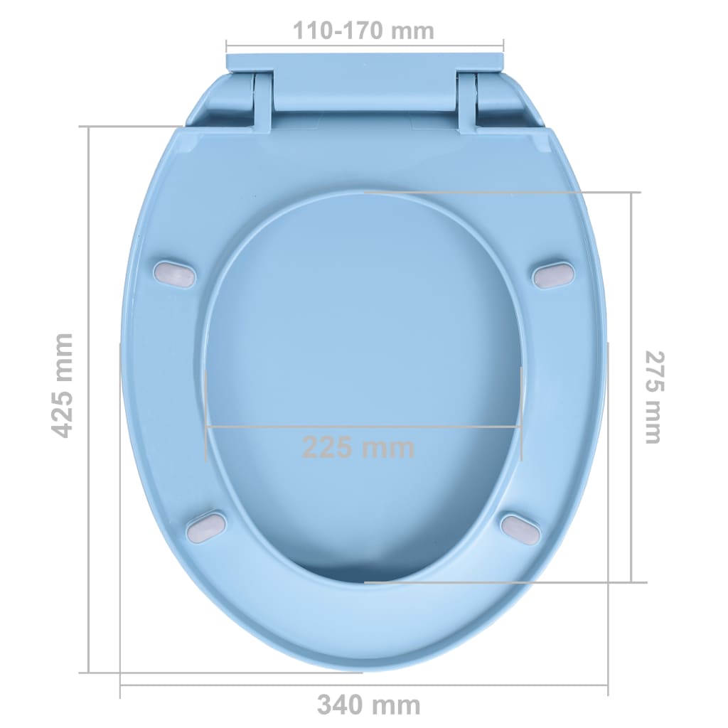 Capac WC cu închidere silențioasă, albastru, oval Lando - Lando