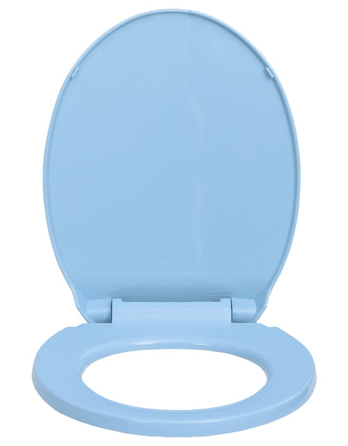 Загрузите изображение в средство просмотра галереи, Capac WC închidere silențioasă eliberare rapidă albastru oval Lando - Lando
