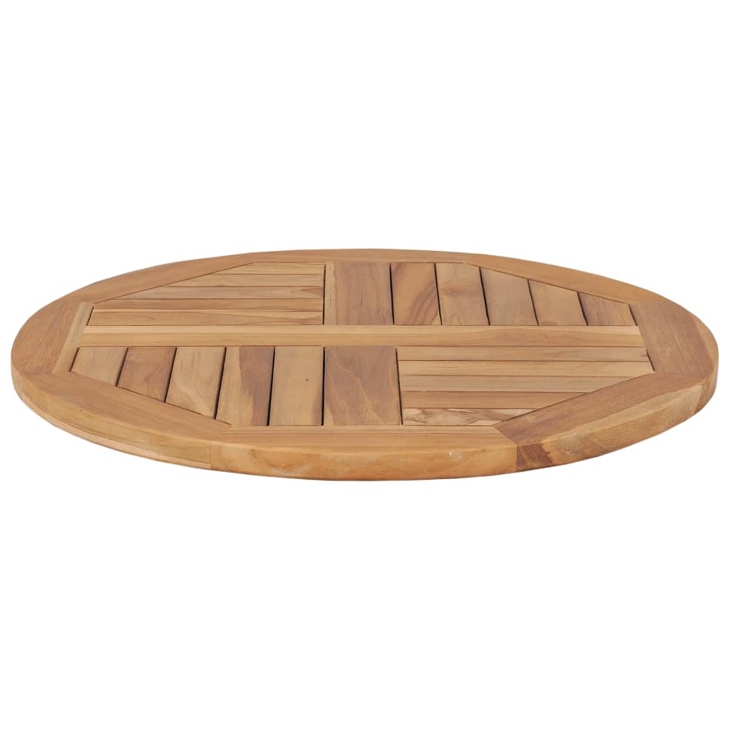 Blat de masă, 60 cm, lemn masiv de tec, rotund, 2,5 cm - Lando