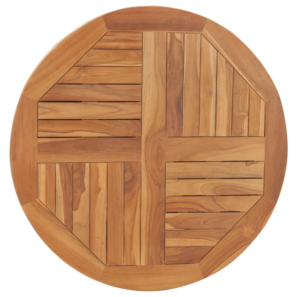 Blat de masă rotund, 80 cm, lemn masiv de tec, 2,5 cm - Lando