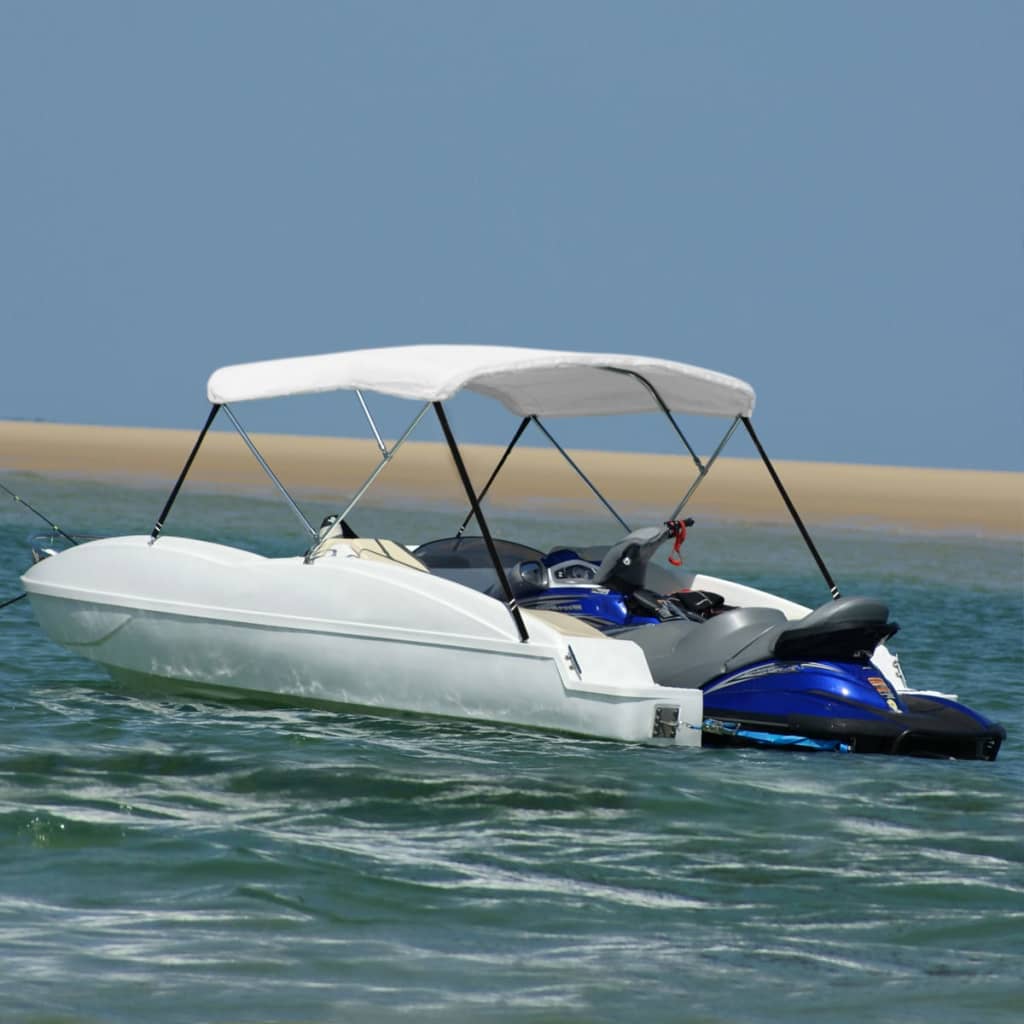 Parasolar barcă Bimini cu 3 arcuri, alb, 183x160x137 cm Lando - Lando