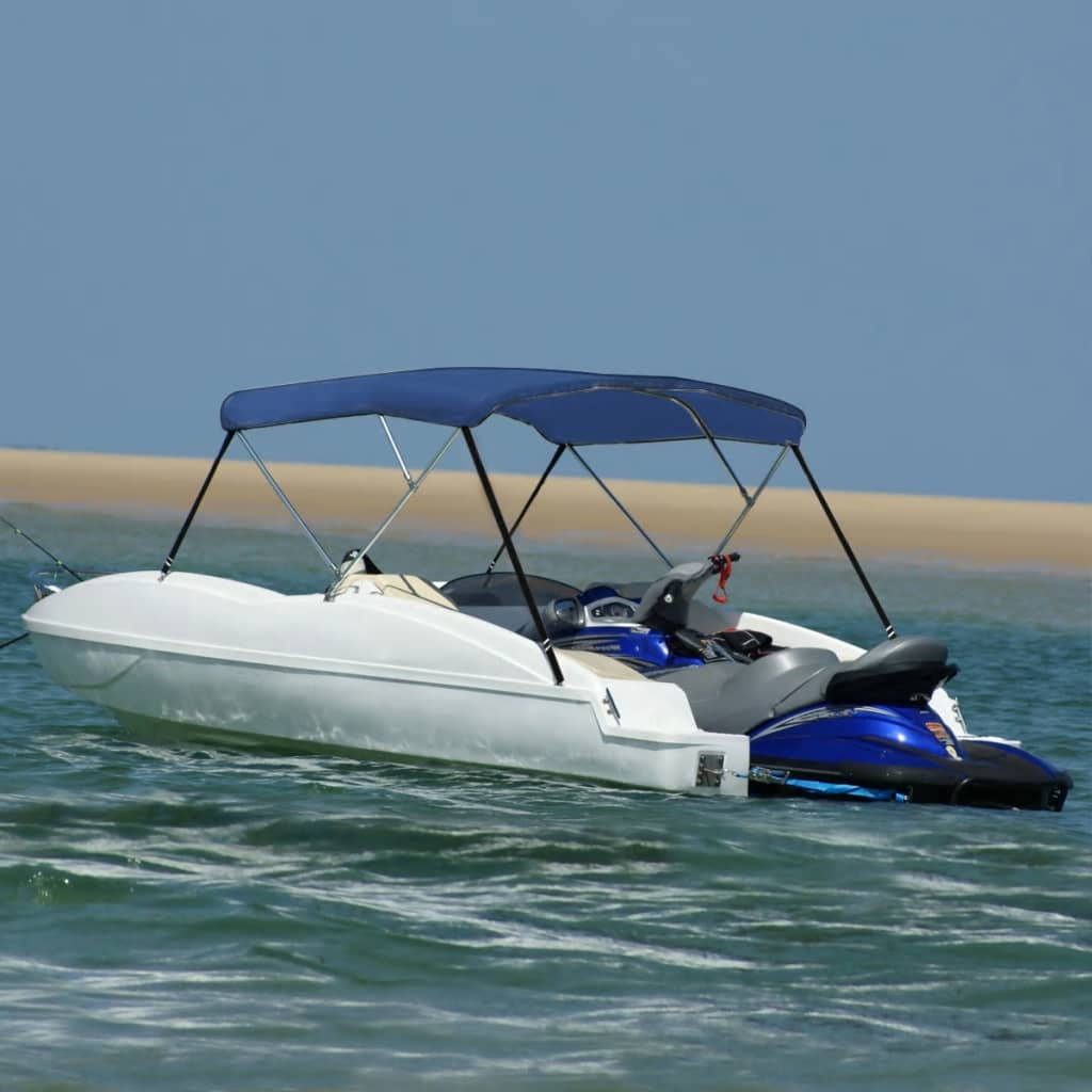 Parasolar barcă Bimini cu 3 arcuri, albastru, 183x180x137 cm Lando - Lando