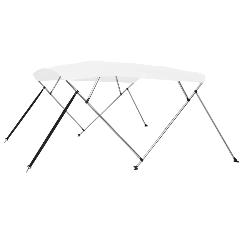 Parasolar barcă Bimini cu 4 arcuri, alb, 243x180x137 cm Lando - Lando