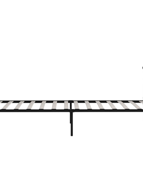 Încărcați imaginea în vizualizatorul Galerie, Cadru de pat cu bază din șipci, negru, 90 x 200 cm, metal - Lando
