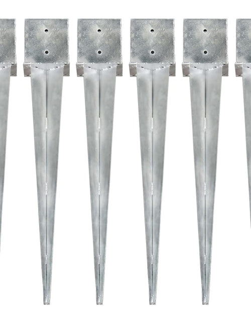 Загрузите изображение в средство просмотра галереи, Țăruși de sol, 6 buc., argintiu, 14x14x91 cm, oțel galvanizat Lando - Lando
