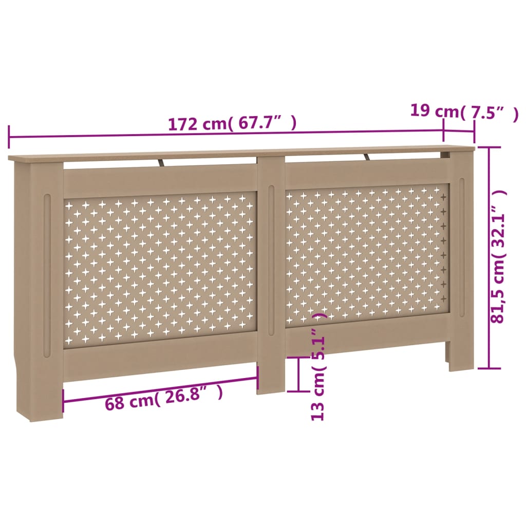 Mască pentru calorifer, 172 x 19 x 81 cm, MDF - Lando