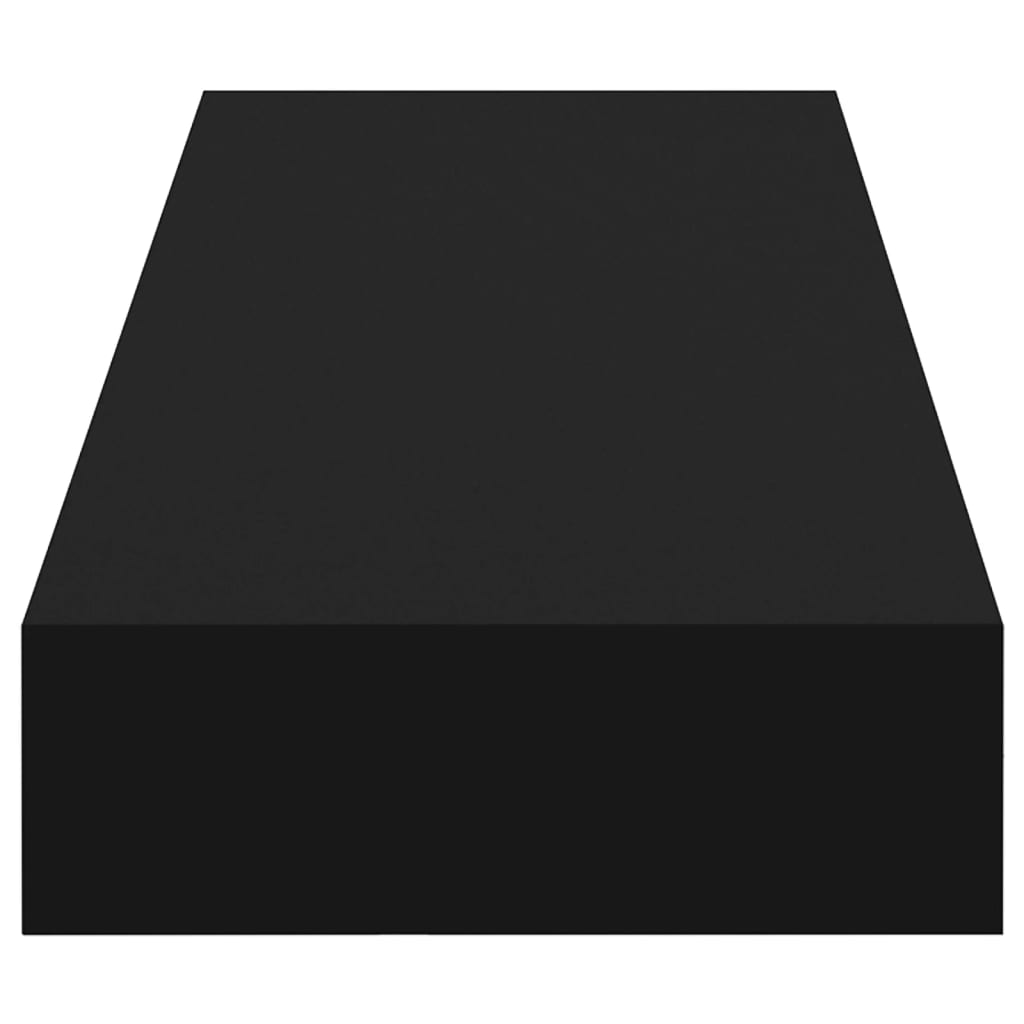 Raft de perete suspendat cu sertar, negru, 80 x 25 x 8 cm - Lando