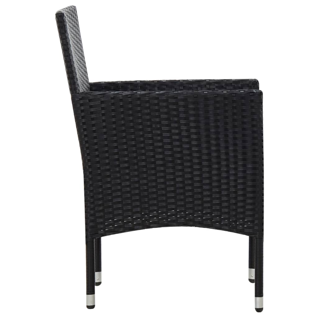 Set mobilier de grădină cu perne, 4 piese, negru, poliratan Lando - Lando