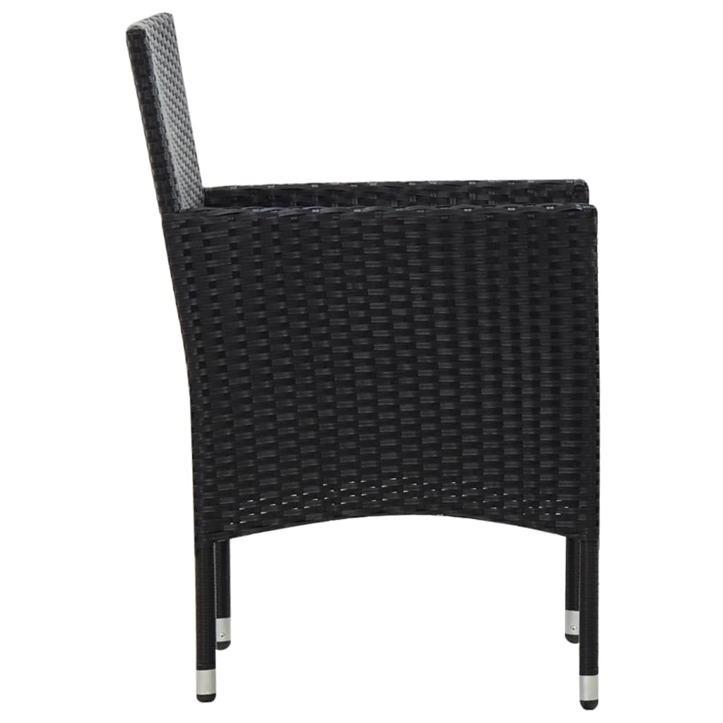 Set mobilier de grădină cu perne, 5 piese, negru, poliratan Lando - Lando