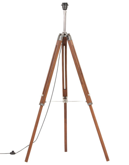 Загрузите изображение в средство просмотра галереи, Lampă de podea trepied, maro miere și gri, 141 cm, lemn de tec - Lando
