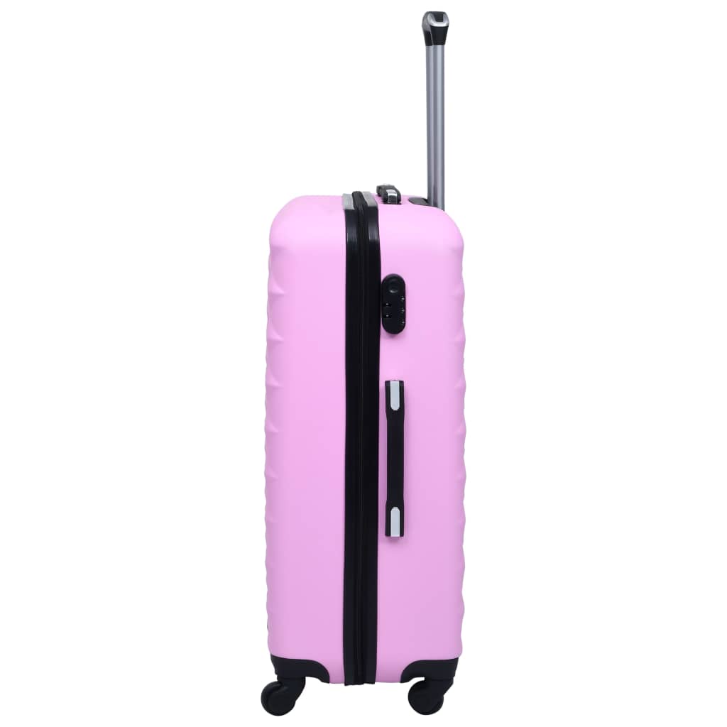 Set de valize cu carcasă rigidă, 3 piese, roz, ABS - Lando