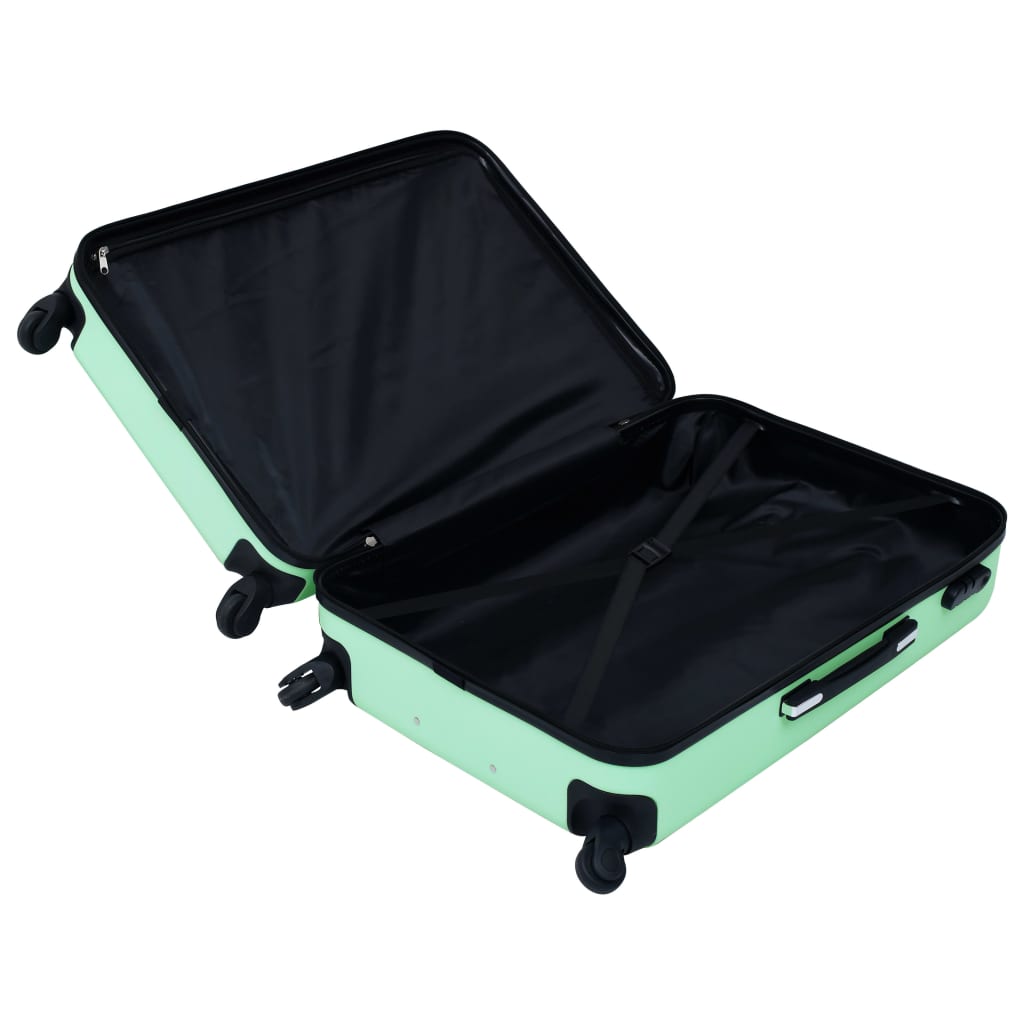 Set de valize cu carcasă rigidă, 3 piese, verde mentă, ABS - Lando