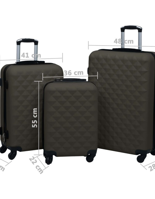 Încărcați imaginea în vizualizatorul Galerie, Set de valize cu carcasă rigidă, 3 piese, antracit, ABS - Lando

