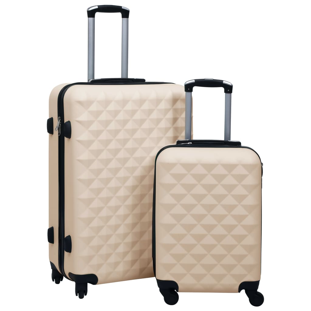 Set de valize cu carcasă rigidă, 2 piese, auriu, ABS - Lando
