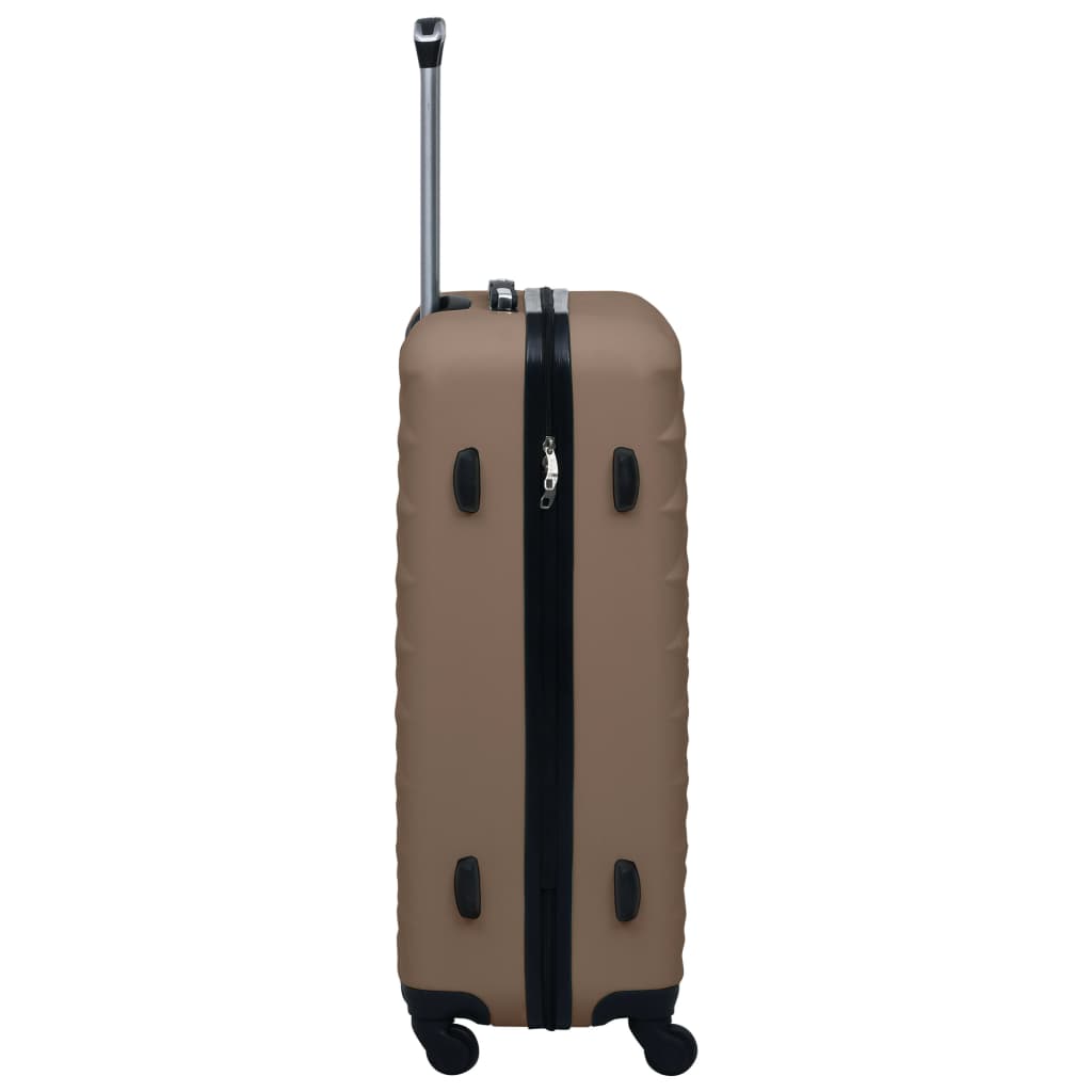 Set de valize cu carcasă rigidă, 2 piese, maro, ABS - Lando